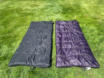 Pair of male and female Greatland sleeping bags.