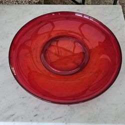 Red Glass Plate 