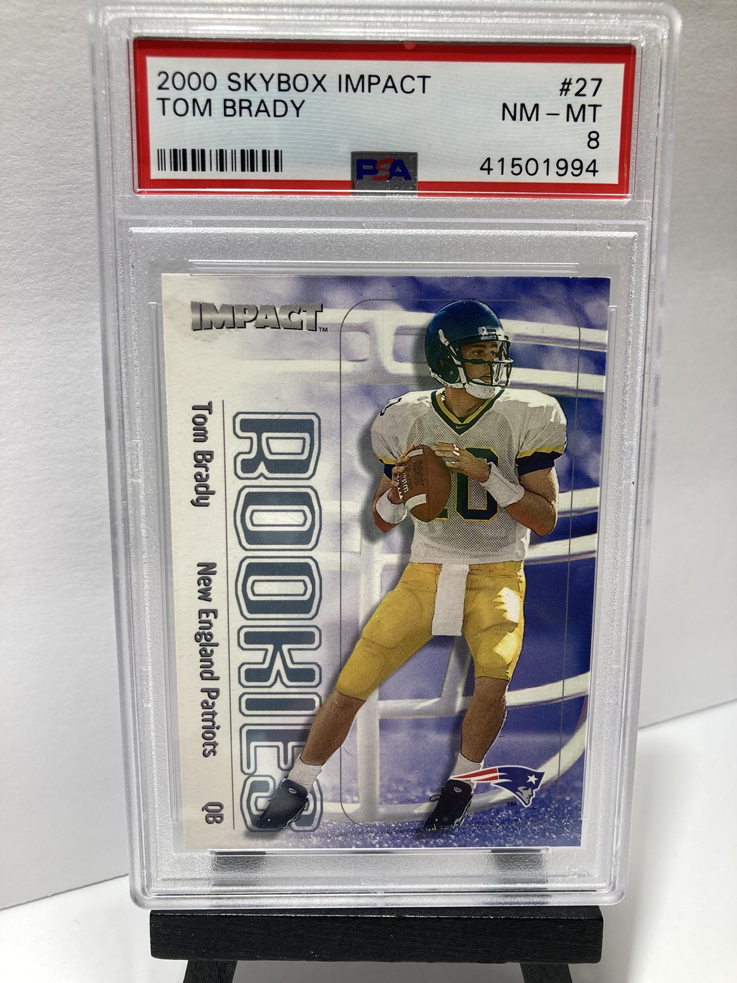 2000 Skybox Impact Tom Brady RC #27 PSA 8 Near Mint - Mint