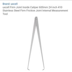 Uxcell Firm Joint Inside Caliper 600mm 24 inch 410 Stainless Steel Firm Friction Joint Internal Measurement Tool