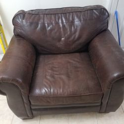 Brown Leather Sofa 