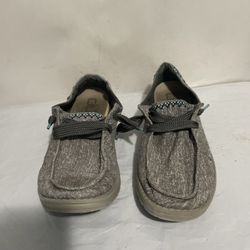 HEY DUDE WENDY FLORA TULIP GREY WOMEN'S SIZE 10 CASUAL SHOES stain 