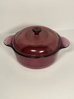 Corning Visions Cranberry Glass Cookware Pyrex Lids