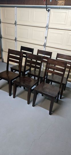 Jayden Brown Acacia Wood Ladderback Dining Chairs Set Of 6