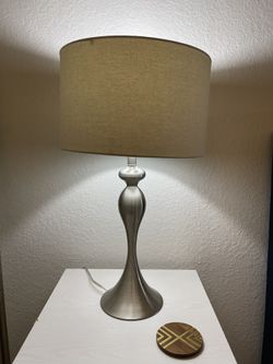 Two Silver Table Lamps