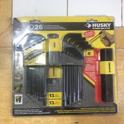 Husky 26 pieces, inch and metric hex Allen wrenches brand new