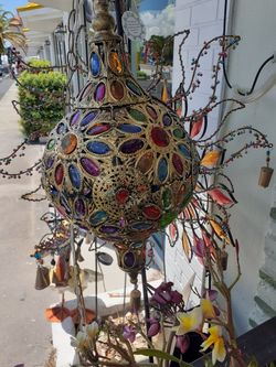 Really nice metal embellished Moroccan style hanging lamp