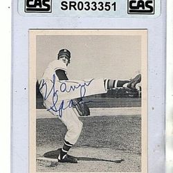 FROM 1977 TCMA RENATA GALASSO, THIS IS A WARRNE SPAHN AUTOGRAPH CARD, CERTIFIED AUTHENTIC BY CAS AND SEALED WITH THE AUTHENTICITY STICKER AS SEEN IN