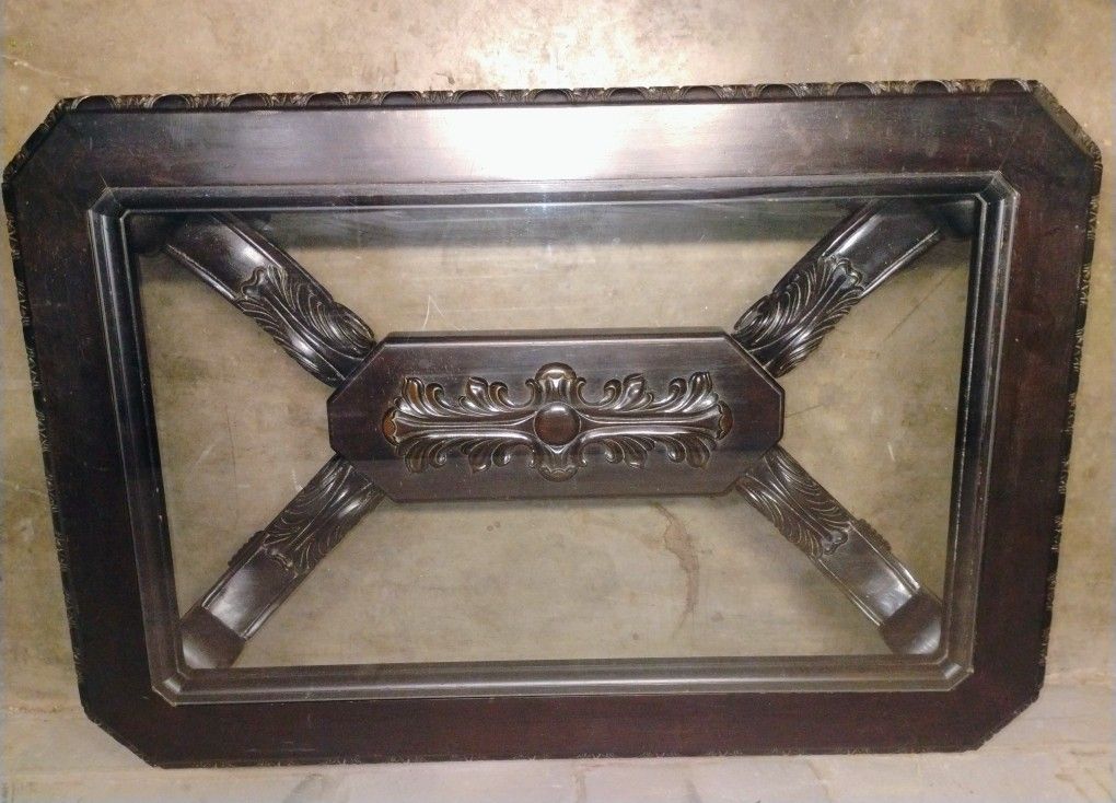 Ashley Solid Wood Coffee Table W/ Glass Top