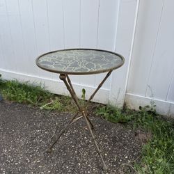 Brass & Glass Side Table 