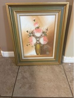 Vintage Franco Rispoli Original Floral Oil Painting - Signed & Framed
