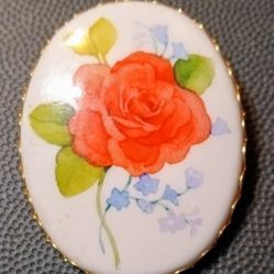 Vintage Jewelry Hallmark Necklace/Brooch Retro Button Flower Pin 