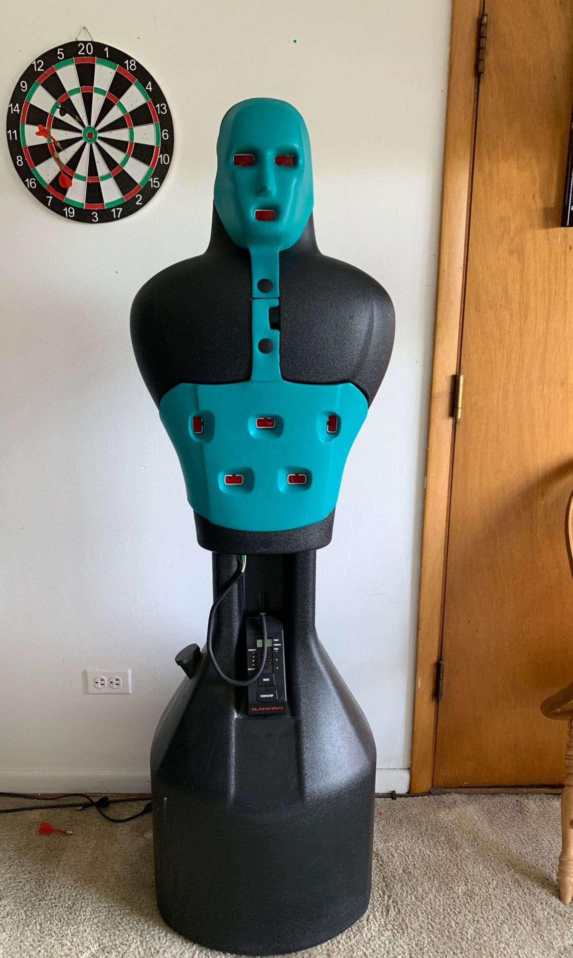 Slamman pro boxing, martial arts, karate dummy with speed monitor.