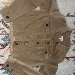 Shyanne Tan button down cropped Denim Jacket women