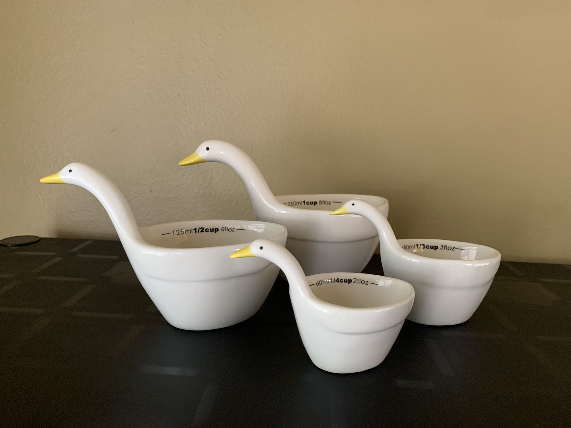 Vintage Duck Ceramic Measuring Cups Set of 4