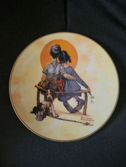 $BEST OFFER$ 1976 Royal DevonNorman Rockwell PUPPY LOVE Collector Plate