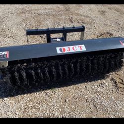 New JCT 72" Skid Steer Hydraulic Angle Rotary Broom Attachment Bobcat Sweepster 