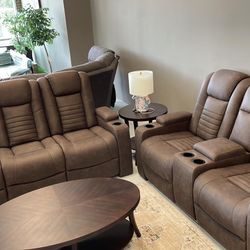 Ashley brown Power Sofa and Loveseat SPECIAL PRICE✌️ no down payment needed! 🌼financing $3499