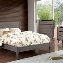 Brand New Grey 4pc Queen Bedroom Set (Available In California & Eastern King)