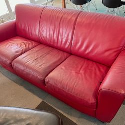 Red Leather Couch