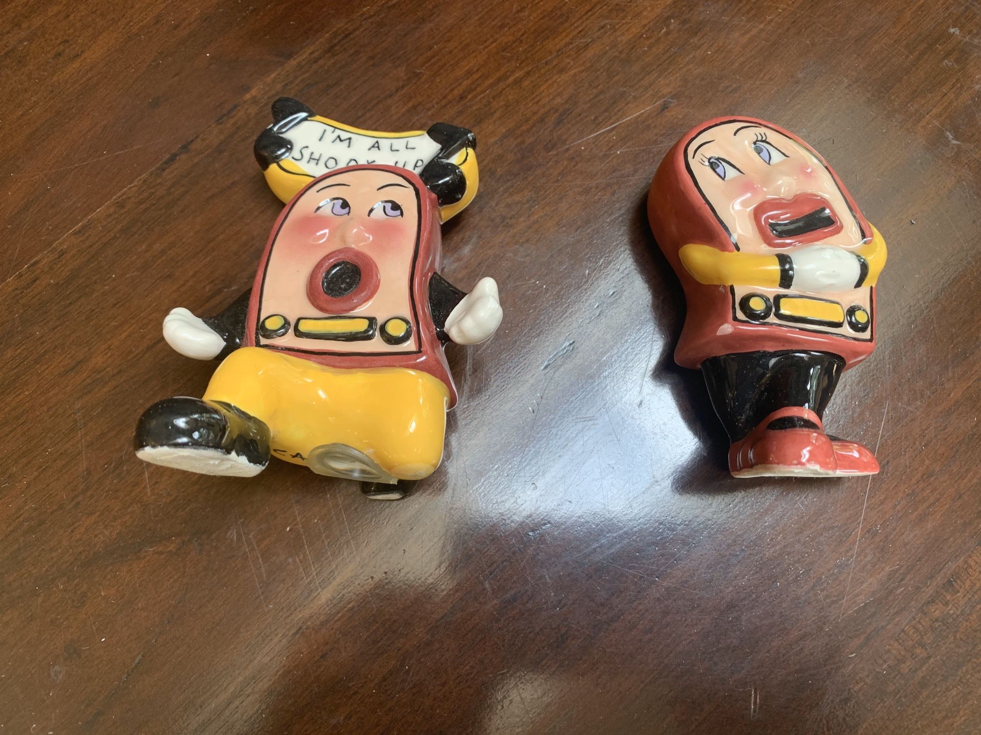 Clay art radio salt and pepper shakers