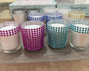 11pcs Votive Candles with Glass Holders. Unscented. Party Decor