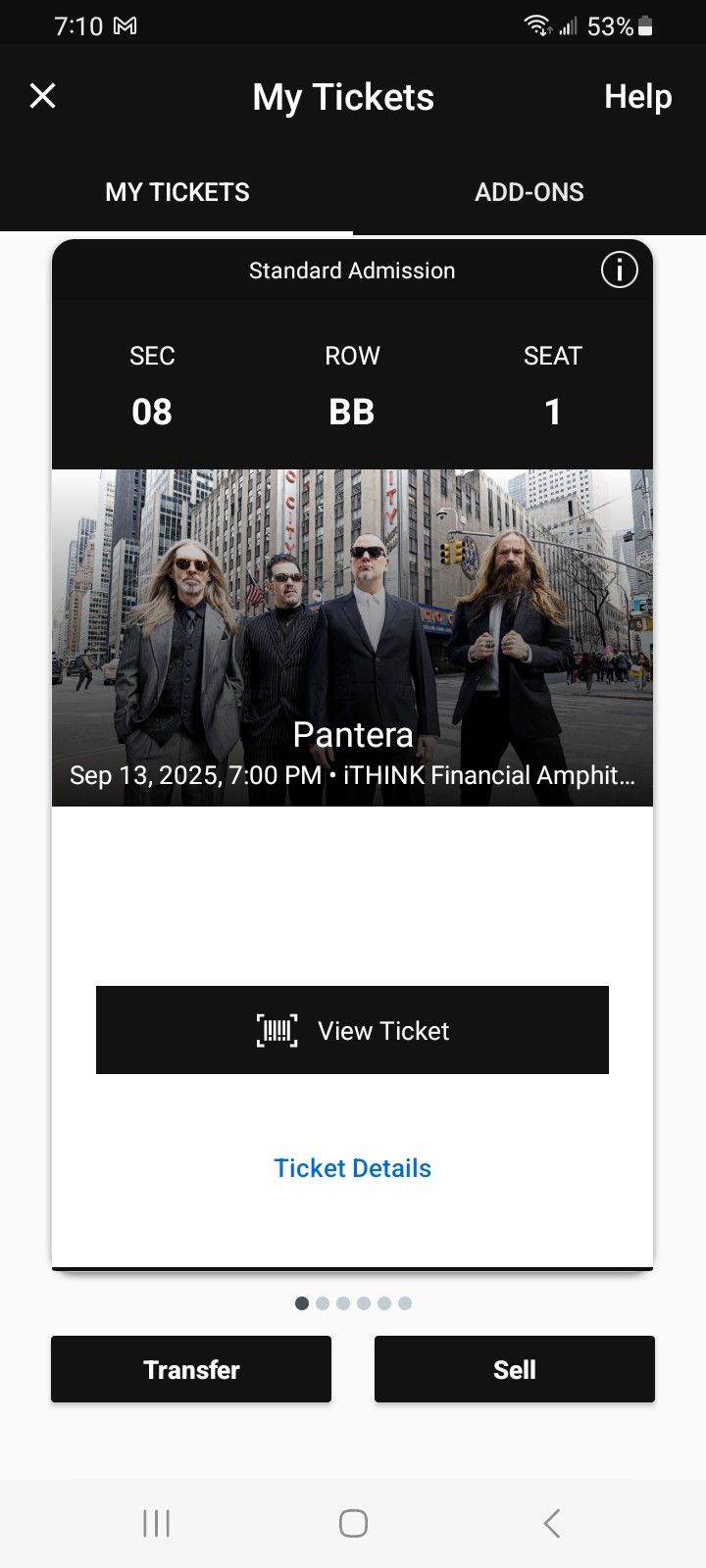 Pantera Tickets