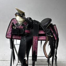 Charro Pony Saddle- “La Fresita Rosa” Completa 