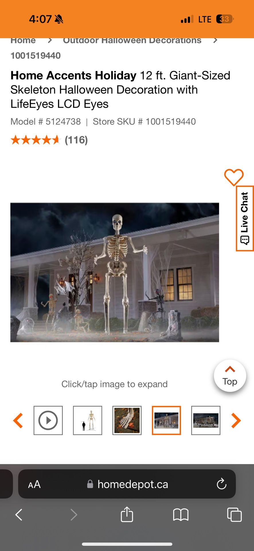 Home Accents Holiday 12 ft. Giant-Sized Skeleton Halloween Decoration with LifeEyes LCD Eyes