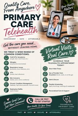 Telehealth and Primary Care for You & Your Family!