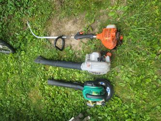 2 gas blower and 1 gas trimmer (they need maintenance to start) $60 for all 3