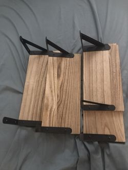 Set Of 4 Wooden Shelves