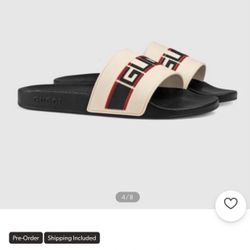 Gucci Men Size 9 Nastro Sport Slide Sandals 