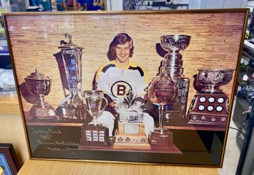 Bobby Orr Signed 24x18 Photo Poster JSA COA Boston Bruins Framed