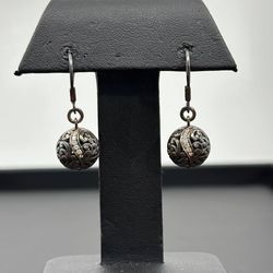 Lois Hill Sterling & Diamond Ld Earrings LH925 6.5 grams