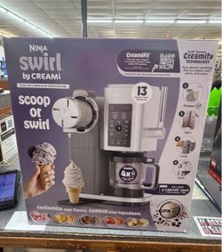 Ninja - CREAMi Scoop & Swirl Ice Cream & Soft Serve Maker, 13 One-Touch Programs, Fruit whip, Frozen custard, Gelato - Silver