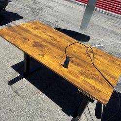 Electric Height Adjustable Standing Desk with Wood Grain Top