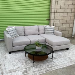 *Free Delivery* Gray Living Spaces Sectional Reversible Chaise