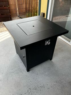 Fire Table with Cover and Refillable Propane Tank