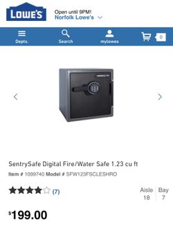 SentrySafe Fireproof Safe and Waterproof Safe with Digital Keypad 1.23 cu ft-💥READ DESCRIPTION💥