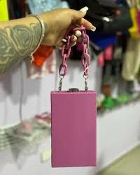 Pink Clutch With Chain