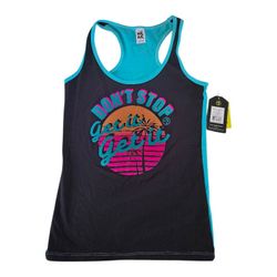 Zumba Athletic Racerback Tank Top Women SZ M "Dont Stop Get It Get It"