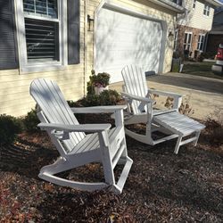 Folding and Rocking Adirondack Chair with Ottoman.