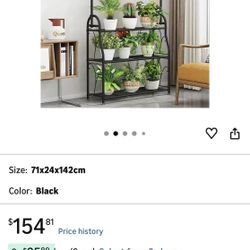 Plant Stand Indoor Outdoor, 3 Tier Tall Corner Hanging Plant Shelf Metal Ladder Flower Stands for Living Room Balcony Garden Patio
