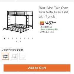 Twin Bunkbed With Trindle 