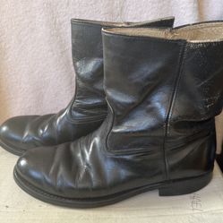 Vintage Black Leather Boots Size 10.5