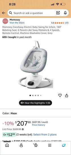 NEW! Momcozy CocoSway 3D-Motion Electric Baby Swing