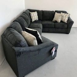 Slate Gray 3 Piece Sectional Sofa Chaise | Living Room 💥 Brand New 💯 Showroom Available 👍