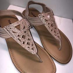 Torrid Blush Rhinestone Sandal Shoes Size  8w