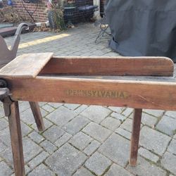 Antique Wood Pennsylvania Broom Chopper